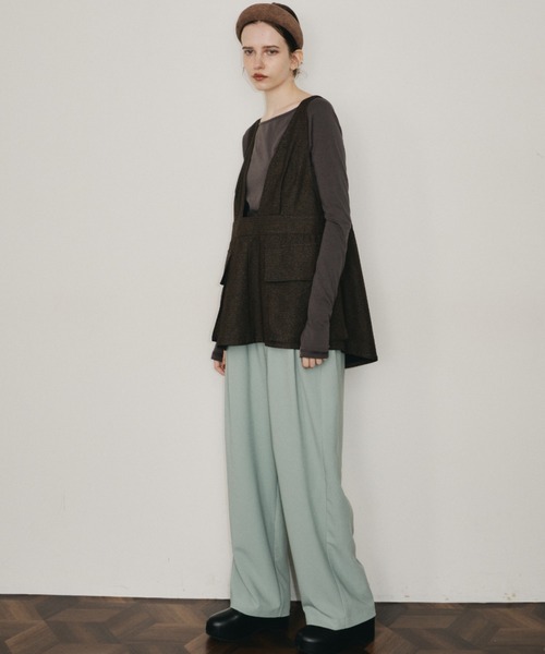 room153（ルームイチゴサン）の「ハイウエストタックパンツ（その他パンツ・レディース・オレンジ/ミント/ブラウン/アイボリー・0/1）」の18枚目の写真