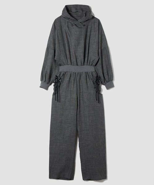 TELOPLAN(テーロプラン)の「【TELOPLAN】Anais Jumpsuit / アナイスジャンプスーツ(つなぎ/オールインワン・レディース・ブラック/ブラウン・ONE SIZE)」の3枚目の写真