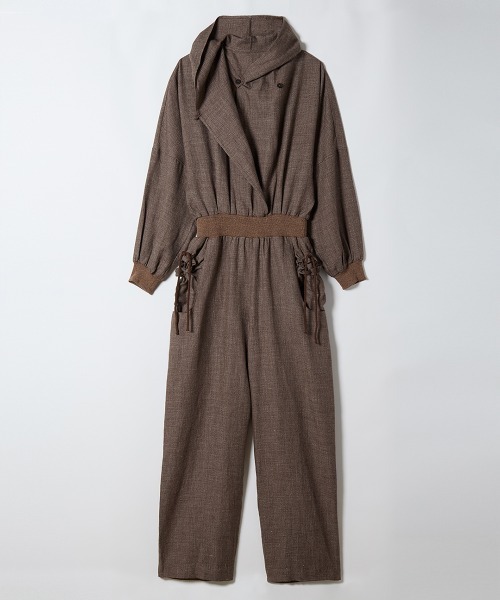 TELOPLAN(テーロプラン)の「【TELOPLAN】Anais Jumpsuit / アナイスジャンプスーツ(つなぎ/オールインワン・レディース・ブラック/ブラウン・ONE SIZE)」の8枚目の写真
