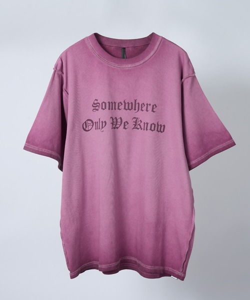 【ブラック】ヴィンテージデザイン スプレープリント 半袖Tシャツ / オーバーサイズ スプレープリント刺しゅうTシャツ[品番：GORW0008806]｜GORGE