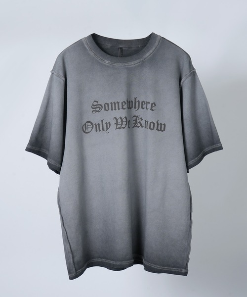 Vintage design spray processing t-shirt/ヴィンテージデザイン