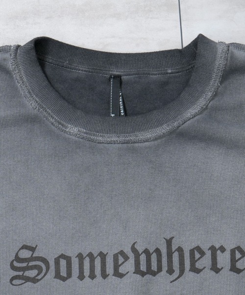Starting Over(スターティングオーバー)の「Vintage design spray processing t-shirt/ヴィンテージデザイン スプレー加工 半袖Tシャツ(Tシャツ/カットソー・メンズ・ピンク/チャコールグレー・M/L/XL)」の3枚目の写真
