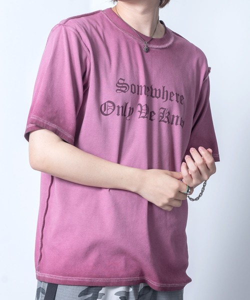 Starting Over(スターティングオーバー)の「Vintage design spray processing t-shirt/ヴィンテージデザイン スプレー加工 半袖Tシャツ(Tシャツ/カットソー・メンズ・ピンク/チャコールグレー・M/L/XL)」の11枚目の写真