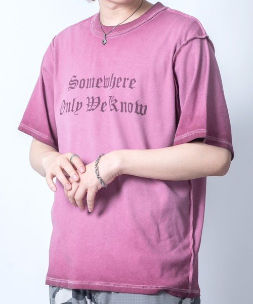 Starting Over(スターティングオーバー)の「Vintage design spray processing t-shirt/ヴィンテージデザイン スプレー加工 半袖Tシャツ(Tシャツ/カットソー・メンズ・ピンク/チャコールグレー・M/L/XL)」の12枚目の写真