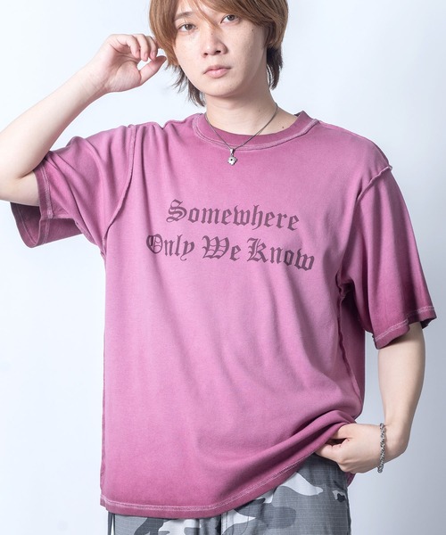 Starting Over(スターティングオーバー)の「Vintage design spray processing t-shirt/ヴィンテージデザイン スプレー加工 半袖Tシャツ(Tシャツ/カットソー・メンズ・ピンク/チャコールグレー・M/L/XL)」の13枚目の写真