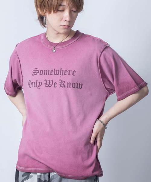 Starting Over(スターティングオーバー)の「Vintage design spray processing t-shirt/ヴィンテージデザイン スプレー加工 半袖Tシャツ(Tシャツ/カットソー・メンズ・ピンク/チャコールグレー・M/L/XL)」の15枚目の写真