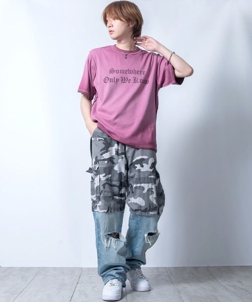 Starting Over(スターティングオーバー)の「Vintage design spray processing t-shirt/ヴィンテージデザイン スプレー加工 半袖Tシャツ(Tシャツ/カットソー・メンズ・ピンク/チャコールグレー・M/L/XL)」の19枚目の写真