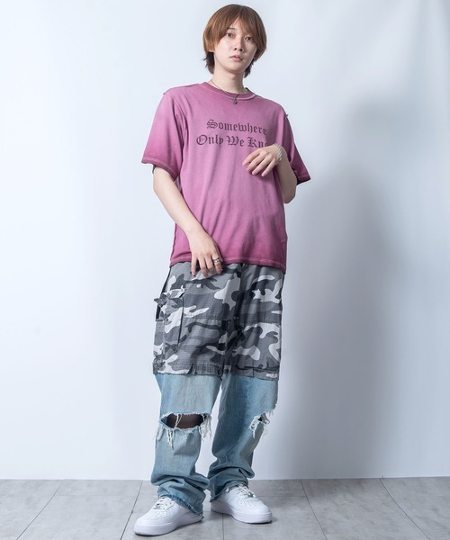 Starting Over(スターティングオーバー)の「Vintage design spray processing t-shirt/ヴィンテージデザイン スプレー加工 半袖Tシャツ(Tシャツ/カットソー・メンズ・ピンク/チャコールグレー・M/L/XL)」の20枚目の写真