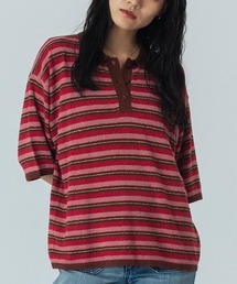 ROSE BUD（ローズバッド）の「(CREOLME)MULTI STRIPE POLO TOP（ニット/セーター）」
