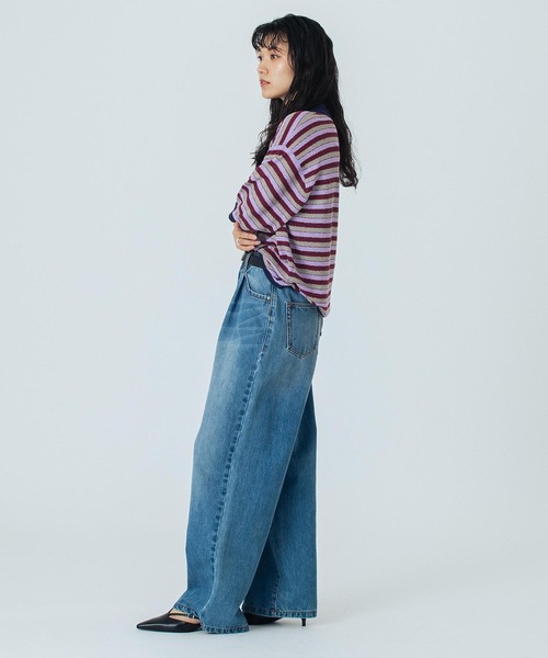 ROSE BUD（ローズバッド）の「(CREOLME)MULTI STRIPE POLO TOP（ニット/セーター・レディース・レッド/パープル・ONE SIZE）」の17枚目の写真