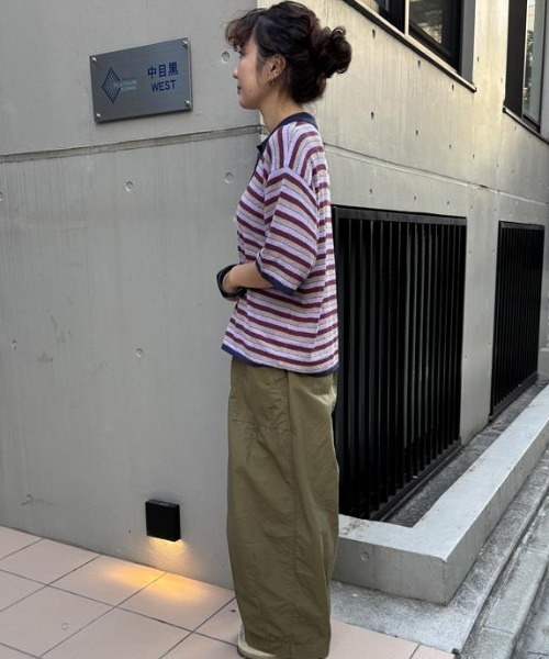 ROSE BUD（ローズバッド）の「(CREOLME)MULTI STRIPE POLO TOP（ニット/セーター・レディース・レッド/パープル・ONE SIZE）」の20枚目の写真