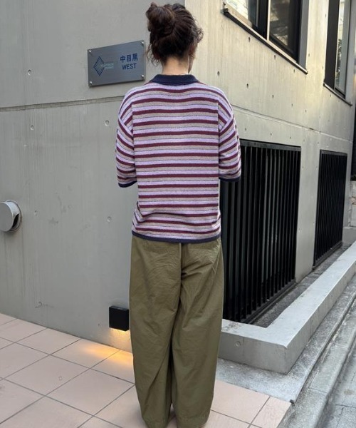 ROSE BUD（ローズバッド）の「(CREOLME)MULTI STRIPE POLO TOP（ニット/セーター・レディース・レッド/パープル・ONE SIZE）」の21枚目の写真