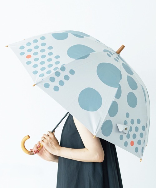 COMMON WARE（コモンウェアー）の「tr:392plusm　サンキューニ プリュス エム THE3 :日傘雨傘　UV Parasol long 55cm  UVカット率100％ 晴雨兼用傘 55cm　長傘（長傘・レディース・ライトブルー/ベージュ/ネイビー/グレー/イエロー/ブルー/グリーン/ブルー系その他/イエロー系その他・55cm）」の2枚目の写真