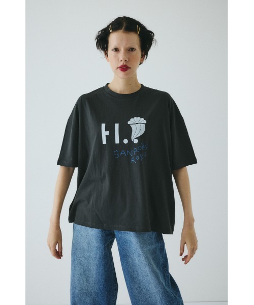 HeRIN.CYE(ヘリンドットサイ)の「サンロクロクtee(Tシャツ/カットソー・レディース・ライトブラック/ライトベージュ/オフホワイト・FREE)」の2枚目の写真