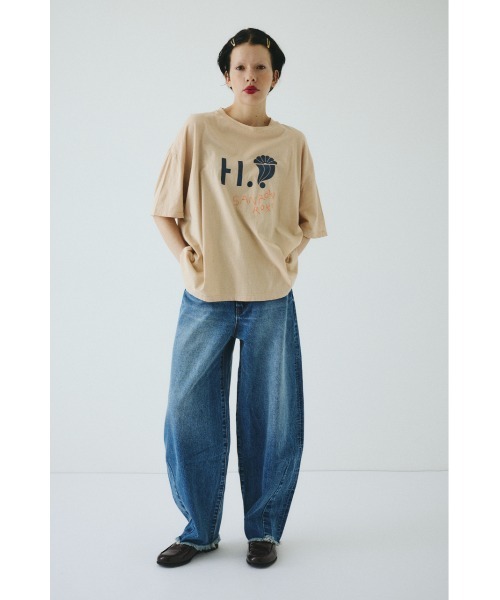 HeRIN.CYE(ヘリンドットサイ)の「サンロクロクtee(Tシャツ/カットソー・レディース・ライトブラック/ライトベージュ/オフホワイト・FREE)」の4枚目の写真