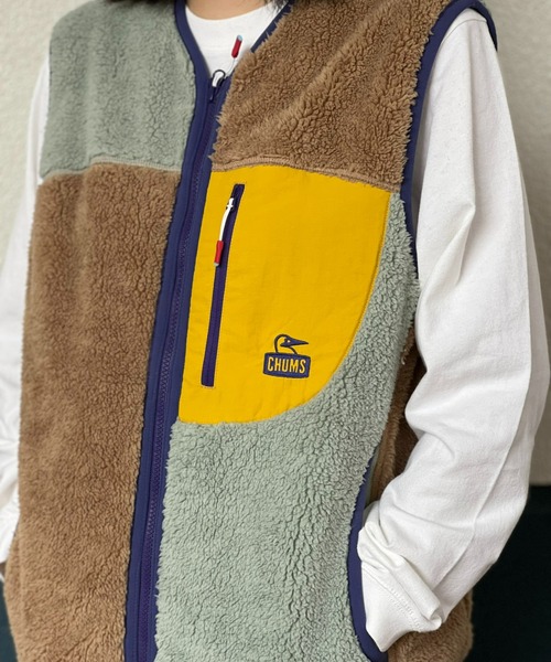 CHUMS(チャムス)の「【CHUMS】Bonding Fleece No Collar Vest(ベスト・メンズ・セージグリーン/グレー/ベージュ・LARGE/X-LARGE/MEDIUM)」の11枚目の写真