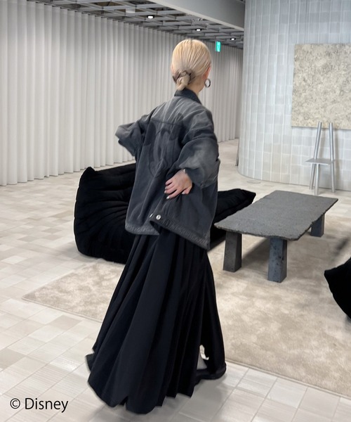 Ameri（アメリ）の「MICKEY DESIGN DENIM JACKET（デニムジャケット・レディース・ブラック/ブラウン・FREE）」の6枚目の写真