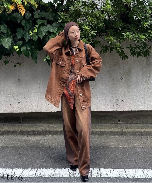 Ameri（アメリ）の「MICKEY DESIGN DENIM JACKET（デニムジャケット・レディース・ブラック/ブラウン・FREE）」の15枚目の写真