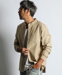 The DUFFER of ST.GEORGE(U_t@[IuZgW[W)NO COLLAR RIBBED SHIRTFi obNTe m[J[ uVc(Vc/uEX)