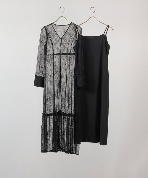 総レース ティアード Aライン ワンピースドレス パーティー 結婚式