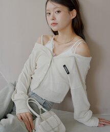 Chico（チコ）の「バイカラーラメシアーカーディガン（カーディガン/ボレロ）」