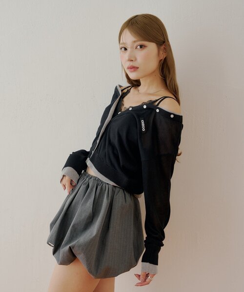 バイカラーラメシアーカーディガン（カーディガン/ボレロ