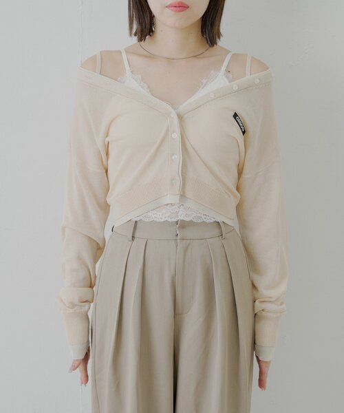 Chico(チコ)の「バイカラーラメシアーカーディガン(カーディガン/ボレロ・レディース・ブラック/グレー系その他/ベージュ系その他/ホワイト/ブルー系その他/ブラック系その他・FREE)」の7枚目の写真