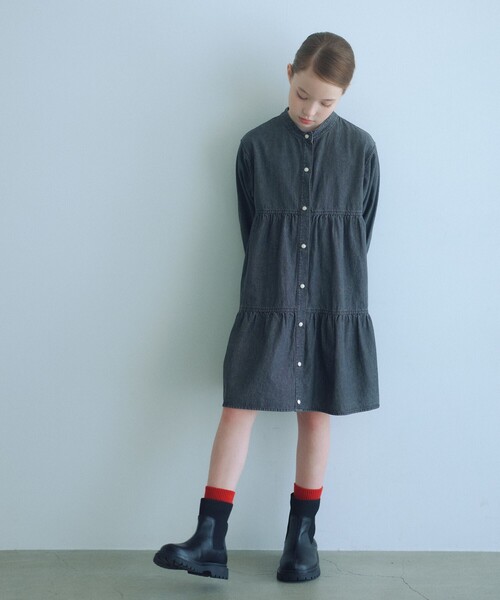 Bonjour diary 限定 チュニックワンピース ブラックデニム Bonjour diary 限定 チュニックワンピース ブラックデニム - メルカリ