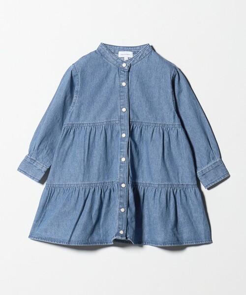 green label relaxing（グリーンレーベルリラクシング）の「デニム ティアード チュニック ワンピ / キッズ  100cm-160cm（シャツ/ブラウス・キッズ・ブラック/コバルトブルー・100cm/120cm/140cm/110cm/150cm/160cm/130cm）」の15枚目の写真