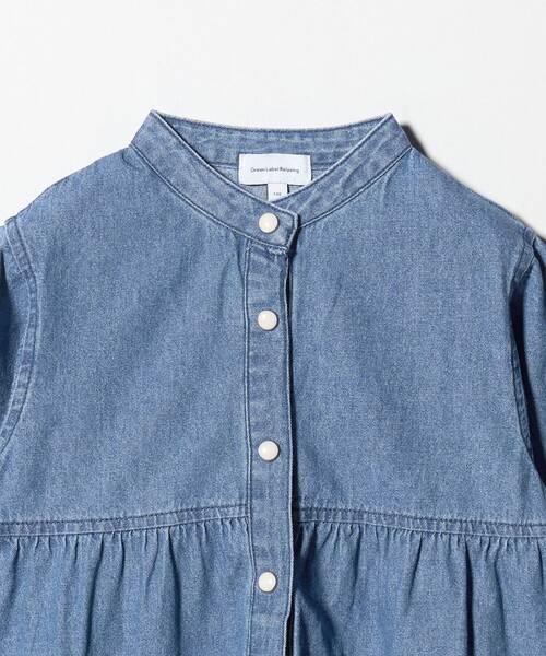 green label relaxing（グリーンレーベルリラクシング）の「デニム ティアード チュニック ワンピ / キッズ  100cm-160cm（シャツ/ブラウス・キッズ・ブラック/コバルトブルー・100cm/120cm/140cm/110cm/150cm/160cm/130cm）」の17枚目の写真