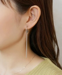 TAKE-UP | 【ZOZO限定】スターリングシルバー ロングチェーン フープ  クリップイヤリング(イヤリング)