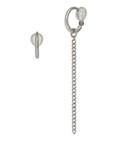 TAKE-UP（テイクアップ）の「【ZOZO限定】スターリングシルバー ロングチェーン フープ  クリップイヤリング（イヤリング・レディース・ホワイトゴールド・FREE）」の4枚目の写真