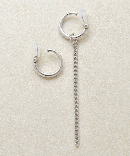 TAKE-UP（テイクアップ）の「【ZOZO限定】スターリングシルバー ロングチェーン フープ  クリップイヤリング（イヤリング・レディース・ホワイトゴールド・FREE）」の6枚目の写真