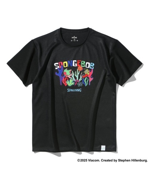 SPALDING（スポルディング）の「【SPALDING/スポルディング】ジュニア Tシャツ スポンジボブ アンダーザシー/アニメ・UVカット半袖T-シャツ（Tシャツ/カットソー・キッズ・ホワイト/ブラック・160）」の4枚目の写真