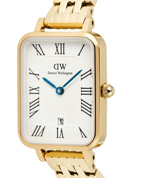 Quadro Roman Numerals Date 20x26MM 5-link ゴールド／シルバー