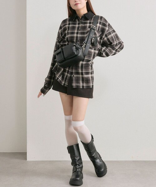 OLIVE des OLIVE(オリーブデオリーブ)の「配色カラーBigシャツ(シャツ/ブラウス・レディース・ボルドー/ブラウン/ブラック・FREE)」の17枚目の写真