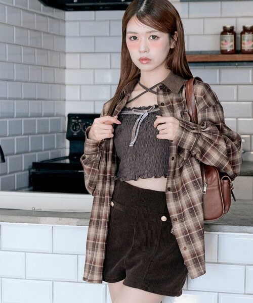 OLIVE des OLIVE(オリーブデオリーブ)の「配色カラーBigシャツ(シャツ/ブラウス・レディース・ボルドー/ブラウン/ブラック・FREE)」の20枚目の写真