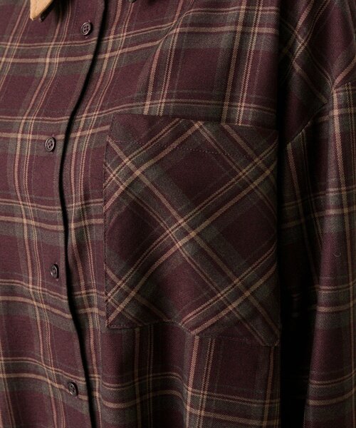 OLIVE des OLIVE(オリーブデオリーブ)の「配色カラーBigシャツ(シャツ/ブラウス・レディース・ボルドー/ブラウン/ブラック・FREE)」の5枚目の写真