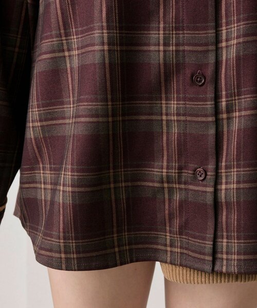 OLIVE des OLIVE(オリーブデオリーブ)の「配色カラーBigシャツ(シャツ/ブラウス・レディース・ボルドー/ブラウン/ブラック・FREE)」の7枚目の写真