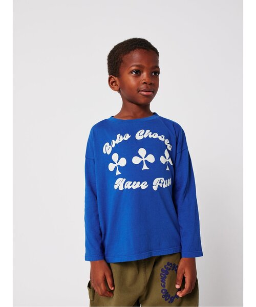 BOBO CHOSES（ボボショーズ）の「Have Fun長袖Ｔシャツ【キッズ】（Tシャツ/カットソー・キッズ・ブルー・110/120/130）」の3枚目の写真