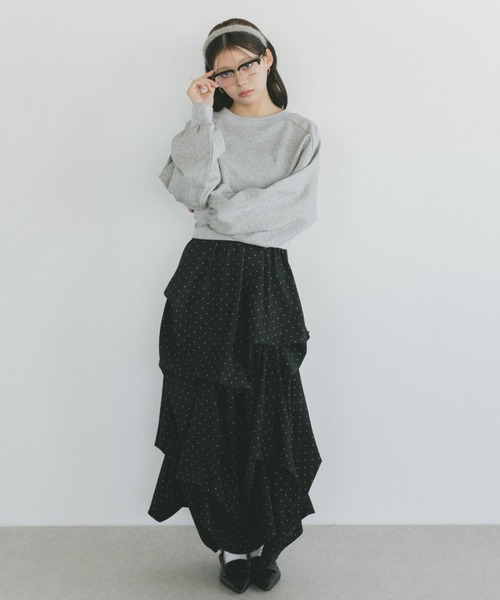 VANNIE U（ヴァニーユー）の「ダブルフェイススウェット/上下逆さまで着れる２WAY（スウェット・レディース・グレー/アイボリー・FREE）」の7枚目の写真