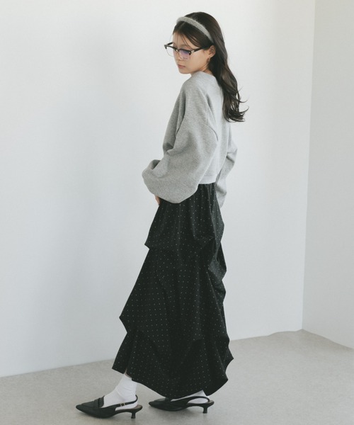 VANNIE U（ヴァニーユー）の「ダブルフェイススウェット/上下逆さまで着れる２WAY（スウェット・レディース・グレー/アイボリー・FREE）」の8枚目の写真