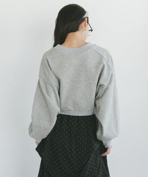 VANNIE U（ヴァニーユー）の「ダブルフェイススウェット/上下逆さまで着れる２WAY（スウェット・レディース・グレー/アイボリー・FREE）」の3枚目の写真