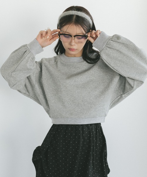 VANNIE U（ヴァニーユー）の「ダブルフェイススウェット/上下逆さまで着れる２WAY（スウェット・レディース・グレー/アイボリー・FREE）」の5枚目の写真