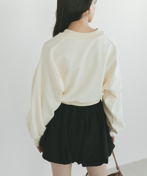 VANNIE U（ヴァニーユー）の「ダブルフェイススウェット/上下逆さまで着れる２WAY（スウェット・レディース・グレー/アイボリー・FREE）」の13枚目の写真