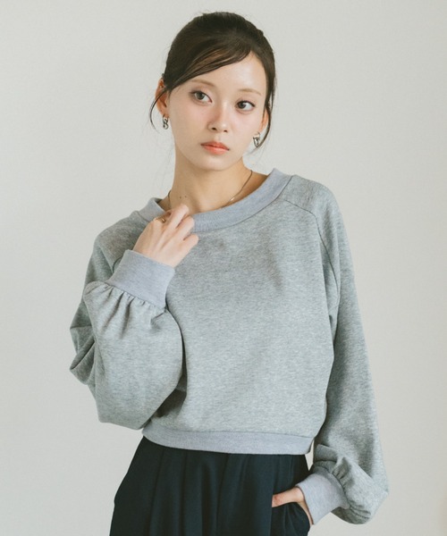 VANNIE U（ヴァニーユー）の「ダブルフェイススウェット/上下逆さまで着れる２WAY（スウェット・レディース・グレー/アイボリー・FREE）」の21枚目の写真