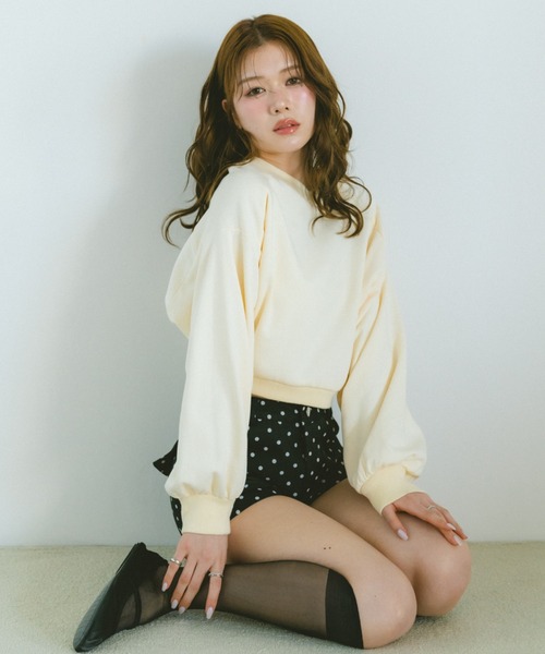 VANNIE U(ヴァニーユー)の「ダブルフェイススウェット/上下逆さまで着れる2WAY(スウェット・レディース・グレー/アイボリー・FREE)」の11枚目の写真