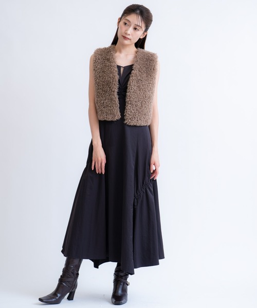 NOELA(ノエラ)の「ドロストキャミワンピース(ワンピース・レディース・モカ/ブラック・M/S)」の9枚目の写真