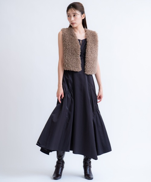 NOELA(ノエラ)の「ドロストキャミワンピース(ワンピース・レディース・モカ/ブラック・M/S)」の10枚目の写真