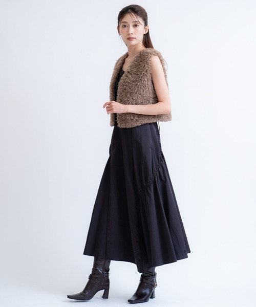NOELA(ノエラ)の「ドロストキャミワンピース(ワンピース・レディース・モカ/ブラック・M/S)」の11枚目の写真